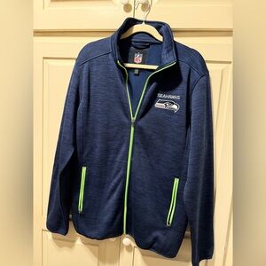 Seahawks NFL men’s zipper blue jacket green trim. Very nice! Football superbowl
